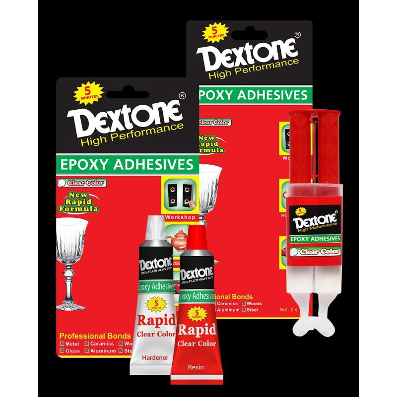 Dextone Lem Besi Epoxy Rapid Clear 48 Gr