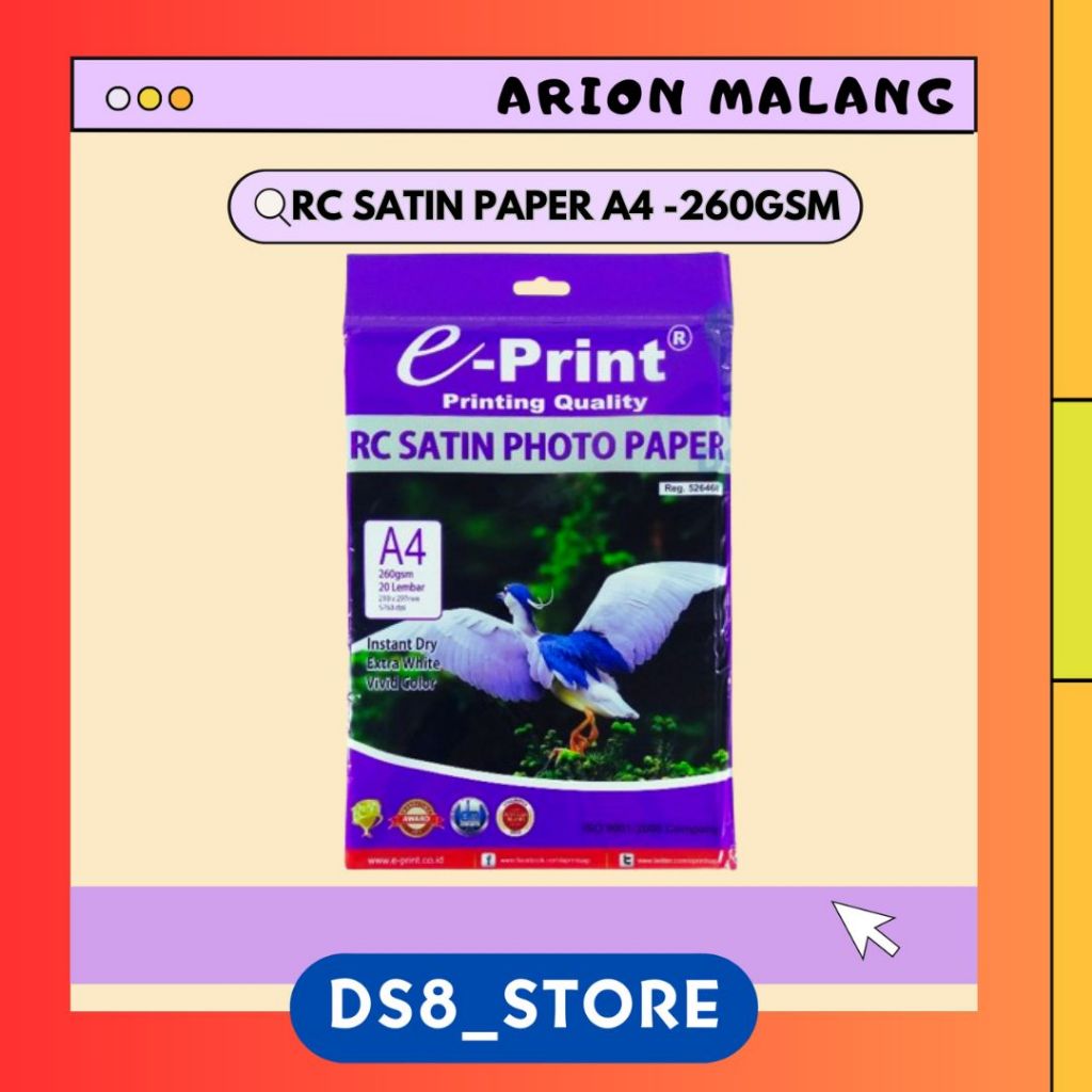 

Kertas Foto SATIN A4 260gsm E-PRINT