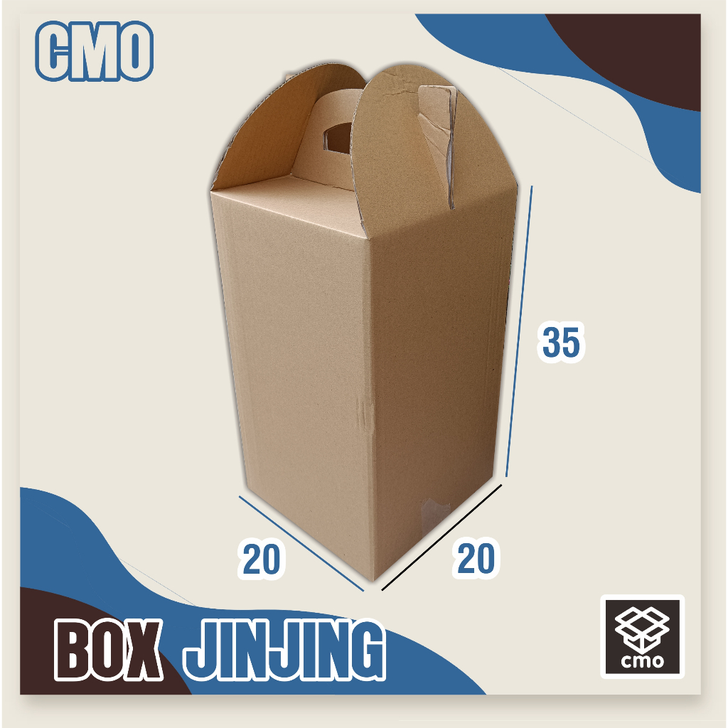 

Box Jinjing polos 20x20x35 cm | Kardus takeaway | jinjing/tenteng | kardus buah | hampers | sembako
