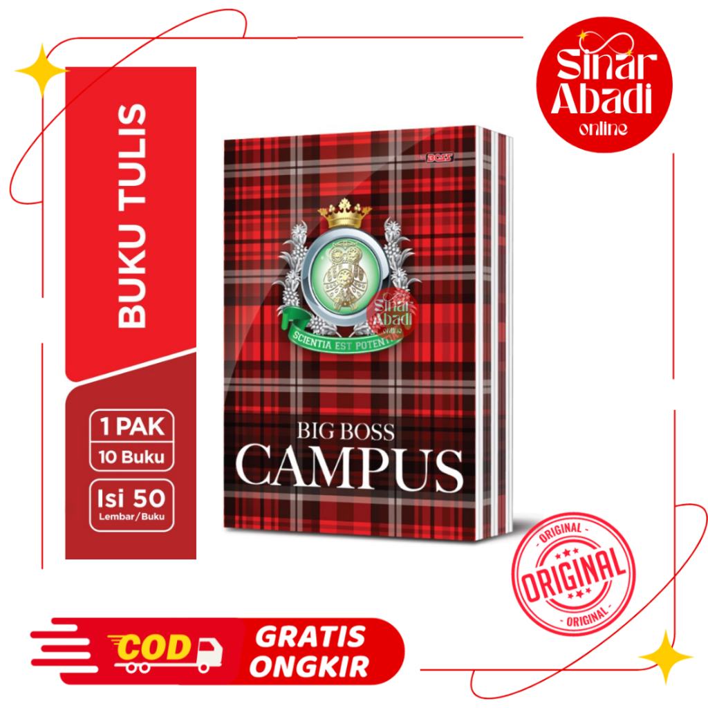 

BUKU TULIS BOXI / BIG BOSS CAMPUS 50 LEMBAR 1 PAK / 10 BUKU