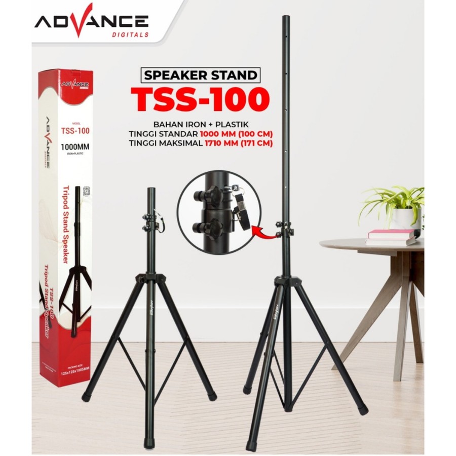 Advance Stand Speaker Tripod 100 CM - 171 CM Tiang Speaker Tinggi TSS 100