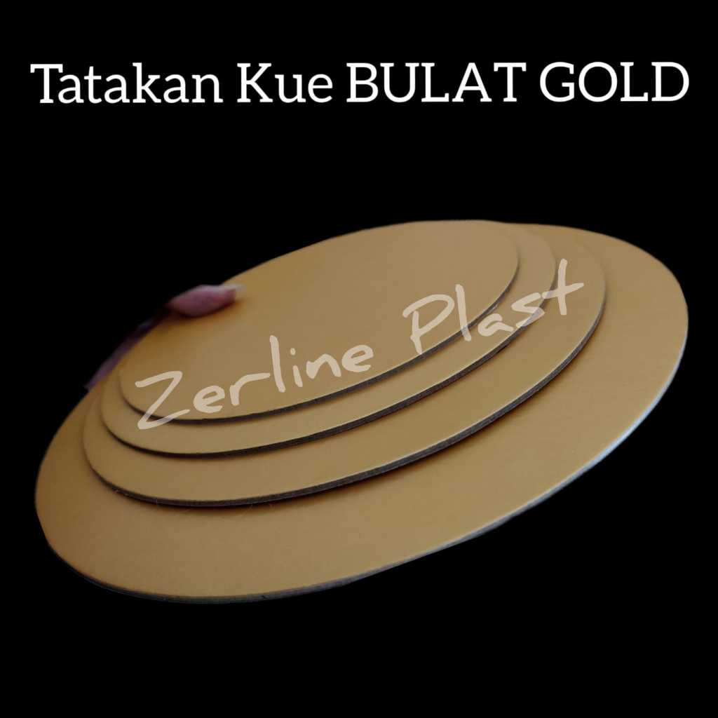 [Whispers] Cake Board BULAT GOLD / Alas Kue Tart GOLD / Tatakan Kue