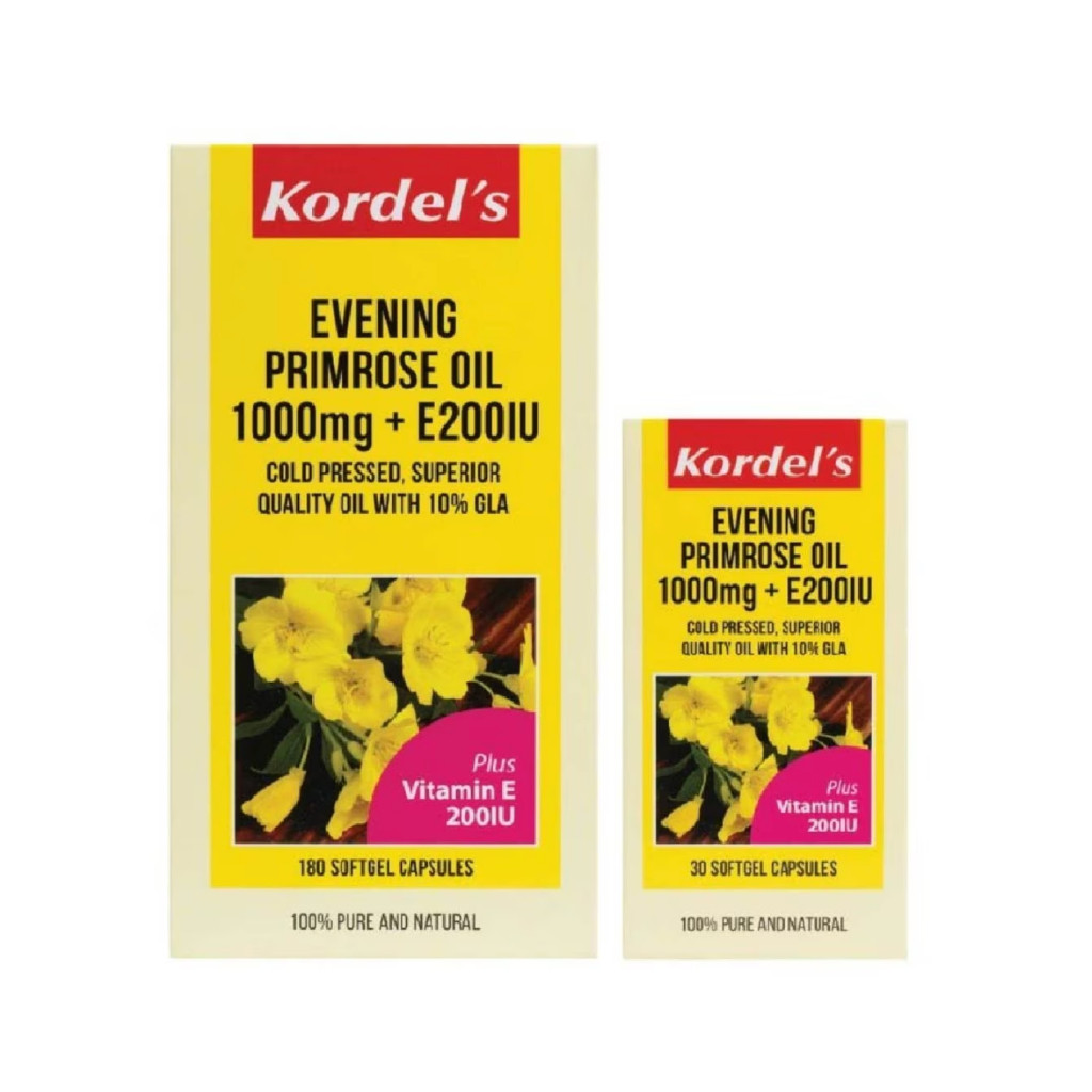 KORDEL'S Evening Primrose Oil 1000 mg + Vitamin E 200 IU 180s + 30s