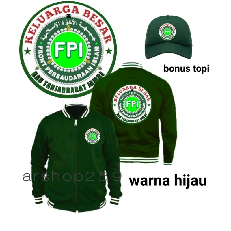 jaket versity FPI ples bonus topi