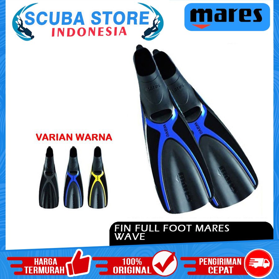 Fin Full Foot Mares Wave Kaki Katak Selam B-Fins Scuba Diving Snorkeling Dive Fins Sepatu Freedive A