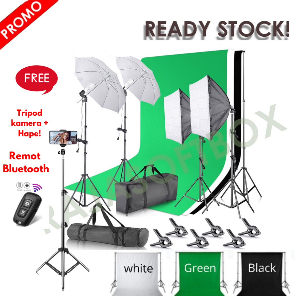 PROMO Paket Background Studio Foto Softbox Studio Lightning Plus Background Foto Studio Lampu
