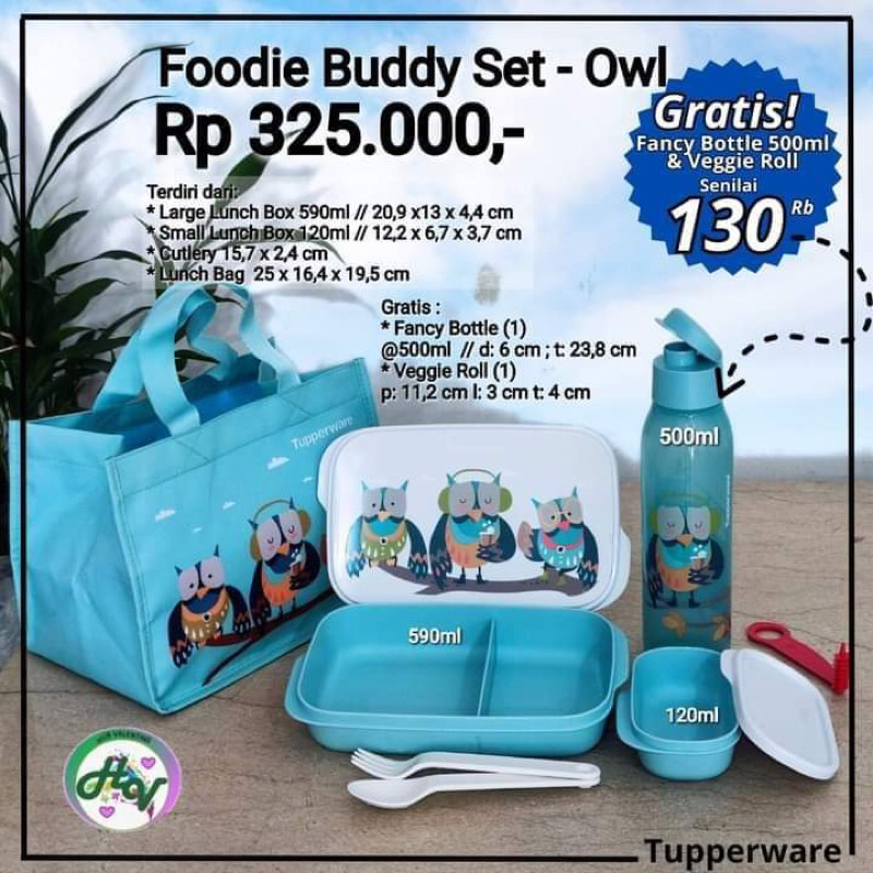 Foodie Buddy Set Owl Gratis Fancy Bottle