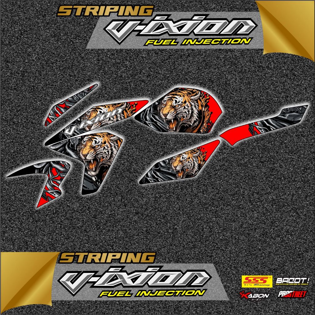 Stiker striping variasi vixion newStiker vixion tiger keren dan berkualitas untuk motor vixion