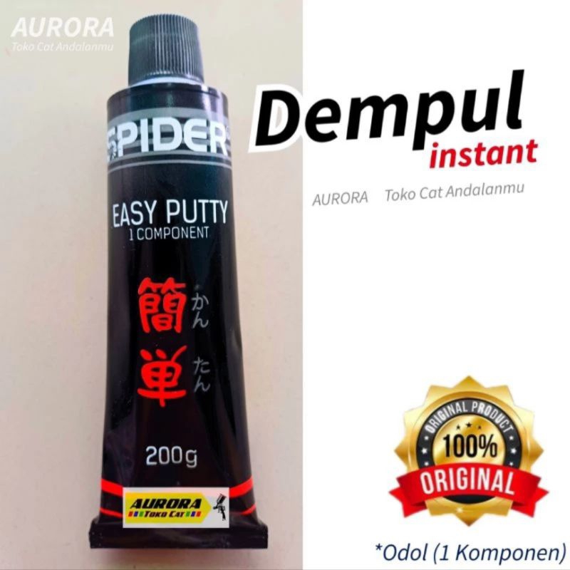 Dempul Instant Mobil dan Motor SPIDER Easy Putty 1 Komponen Odol