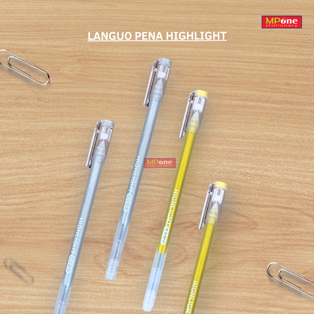 

Pena Highlight Aesthetic Gold/Silver Gel Pen Ink Highlight Shiny