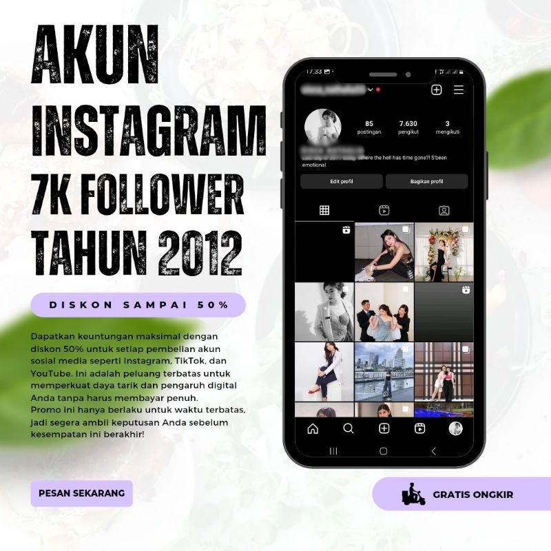 AKUN INSTAGRAM TUA 7.000 Followers Tahun 2012