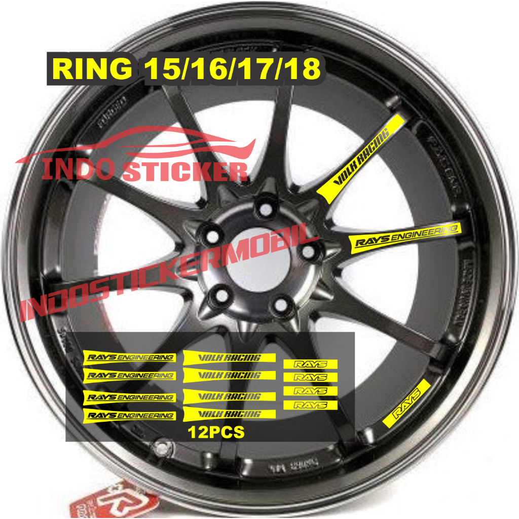 sticker Velg Mobil Volk Rays Ce28 sticker velk mobil  volk racing whell rays enginiring ring 15 16 1