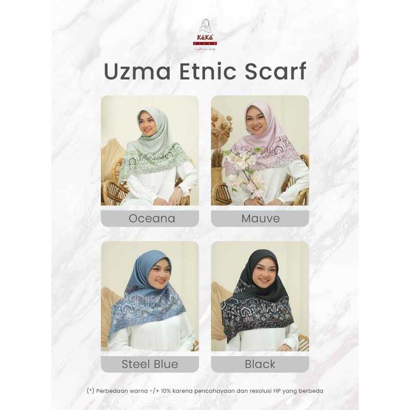HIJAB MOTIF SEGI EMPAT UZMA ETNIC SCARF, UZMA ETNIC SCARF HIJAB SEGI EMPAT WANITA