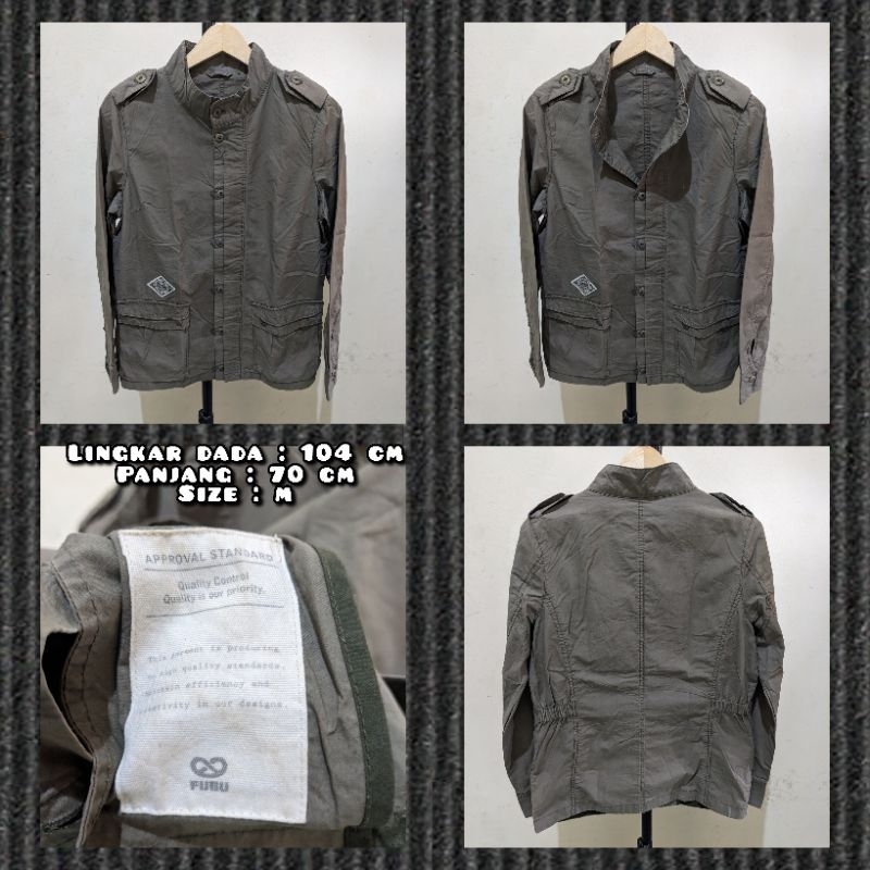Jaket Parka Merk Fubu Warna Hijau Army Second Original