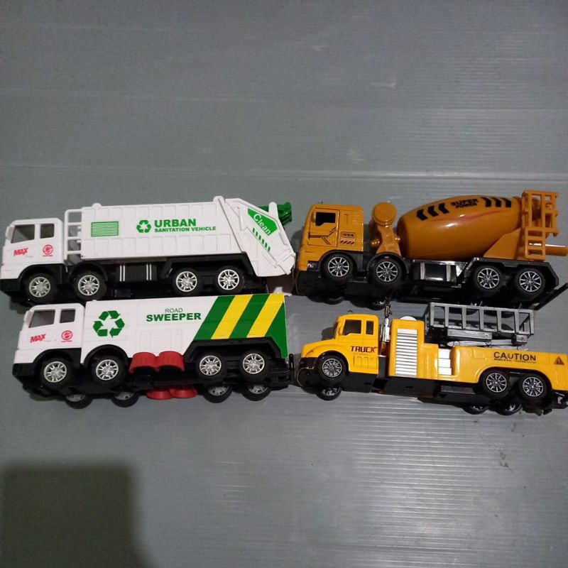 Diecast Road Sweeper, Mobil Molen, Truk Tangga, Truk Sampah