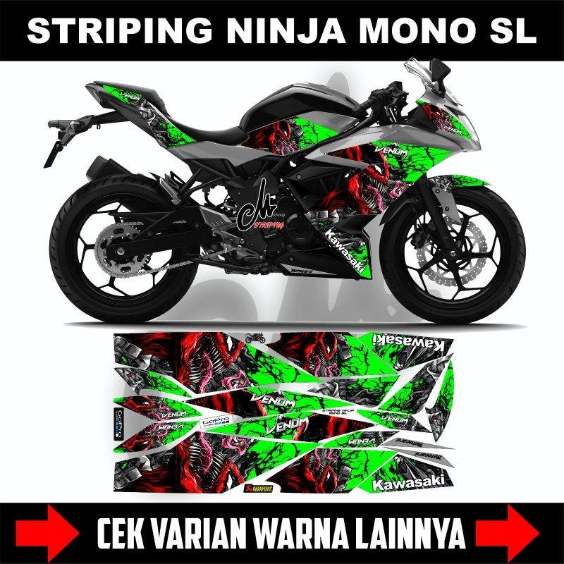 Stiker Ninja Mono SL 250 / Striping Motor Kawasaki Ninja Mono SL 250 Edisi Venom / Sticker Decal Nin