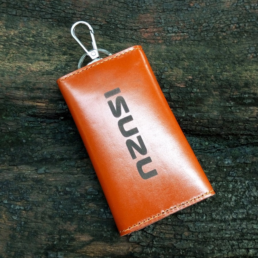 Dompet STNK Kulit Sapi Warna Tan Logo Isuzu Bergaransi