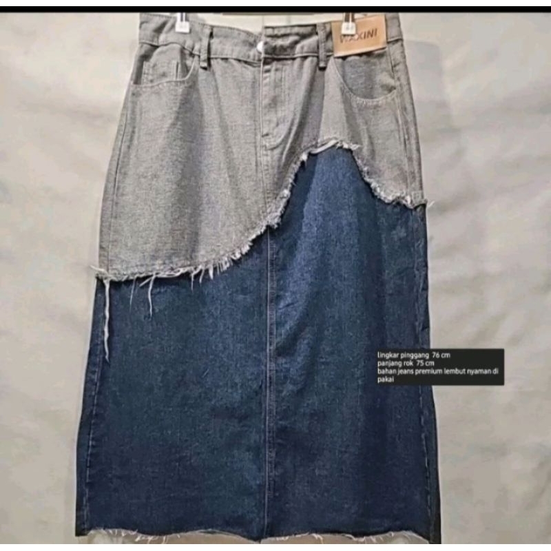 winshop rok panjang vintage renda jeans import bangkok