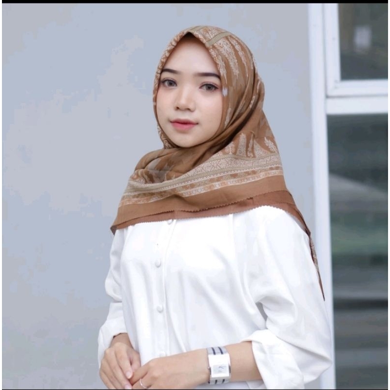 Kerudung Jilbab segi empat motif songket series