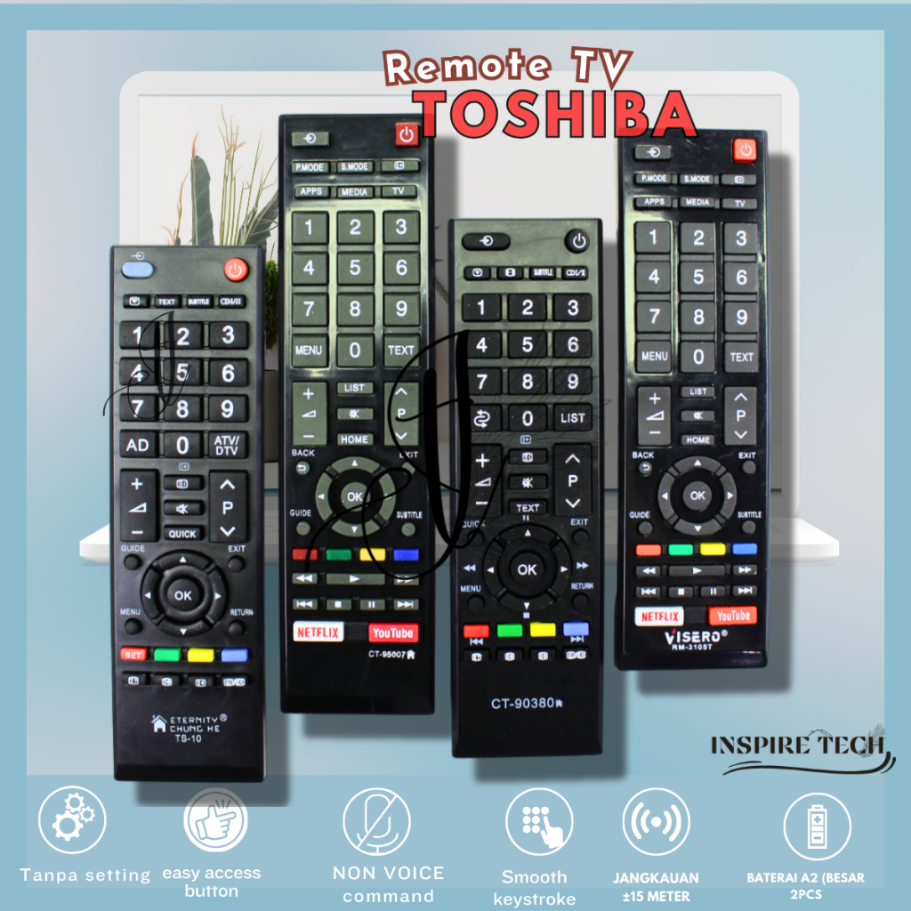 Remot Remote TV TOSHIBA Android LED Smart TV Universal Toshiba series