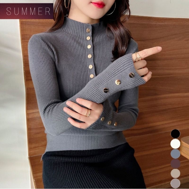 SC-6305 LAYLA TOP IMPORT BKK - Atasan Rajut Wanita Import Bangkok Atasan Rajut Premium Baju Rajut Wa