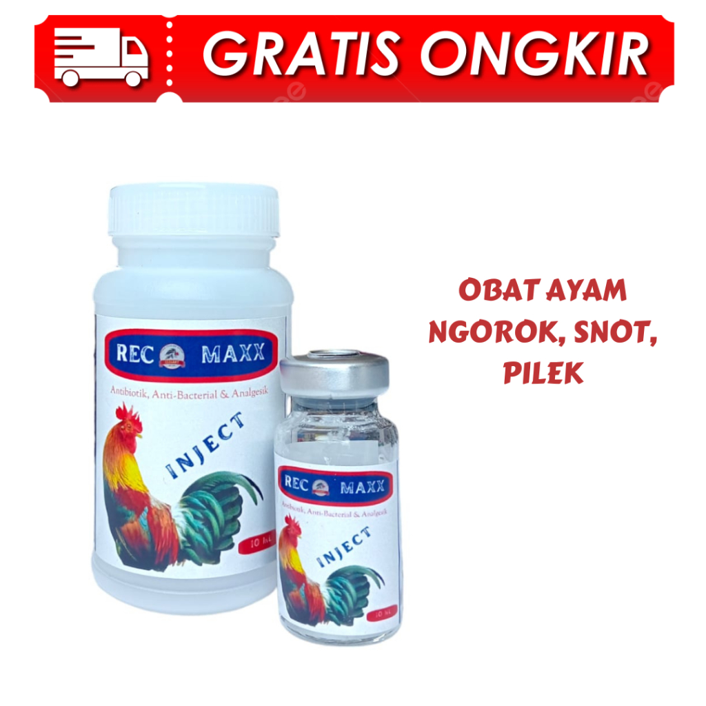 RECO MAXX INJECT 10 ML - obat ayam ngorok, snot, pilek