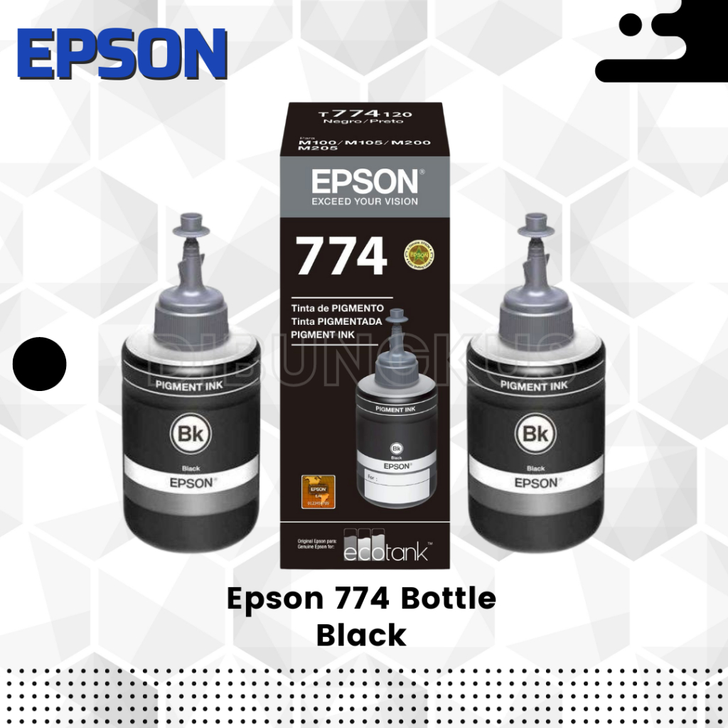 

Tinta Epson Ink 774 T774 T774120 Black Hitam Original 100%