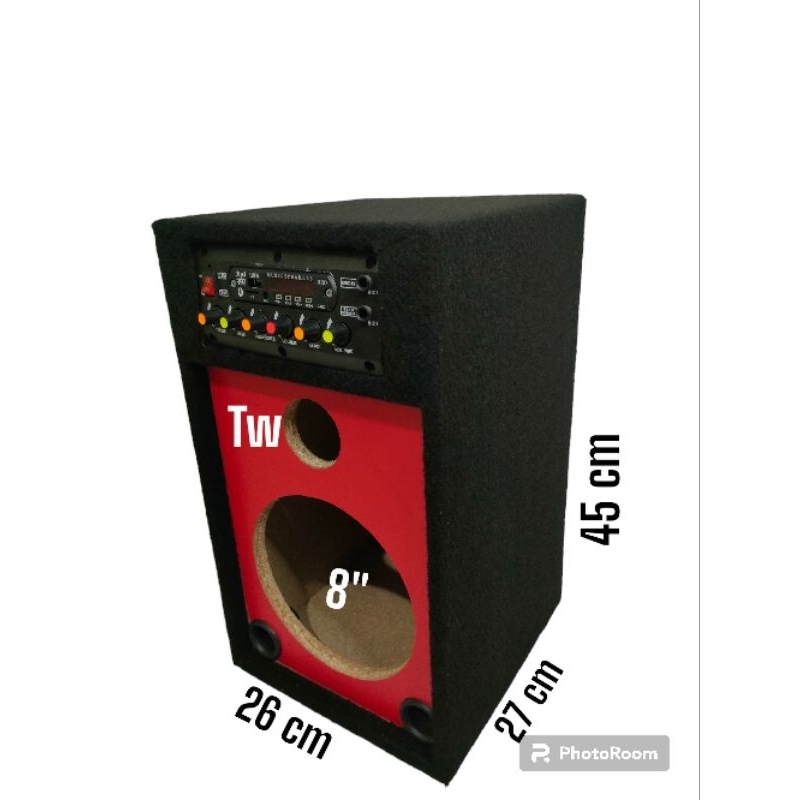 Box Speaker 8 Inch dan Tweeter dan Tempat Ampli Filter ( Tempat Mesin) / Power Speaker