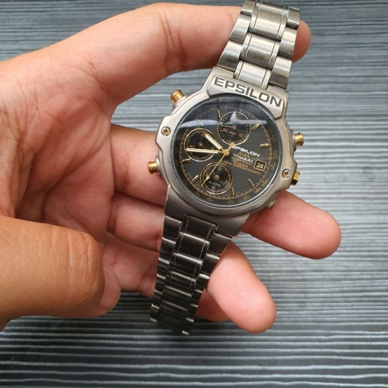 ALBA EPSILON CHRONOGRAPH TITANIUM Original Second Preloved Rare Item