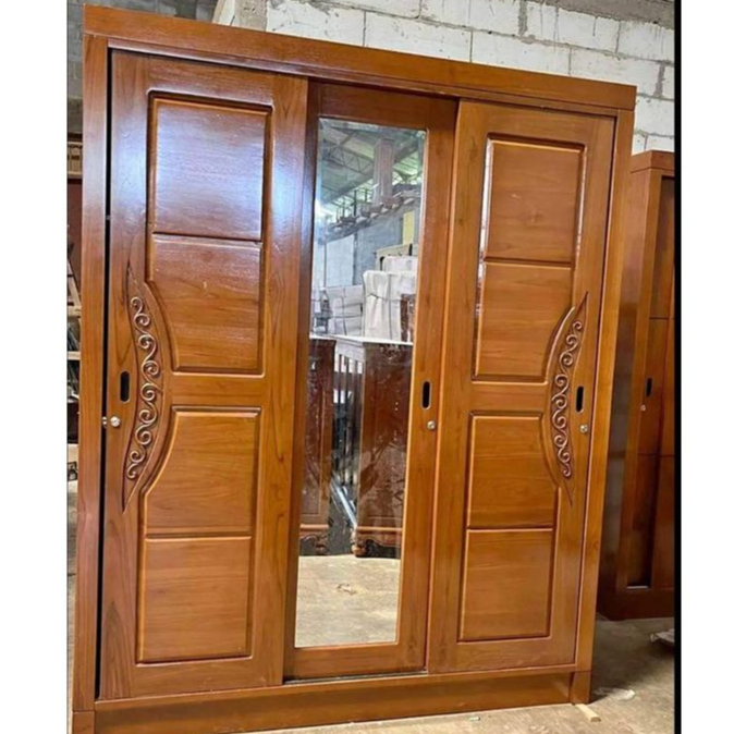 lemari pakaian minimalis sliding / lemari pakain minimalis kayu jati / lemari pakain jati sliding