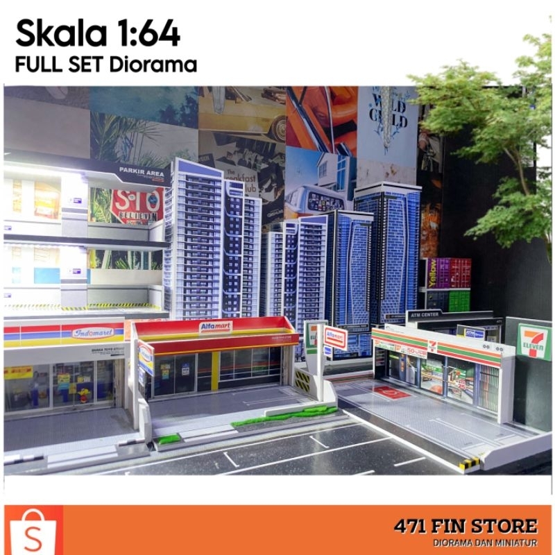 PAKET DIORAMA  SET DIORAMA 1:64 | DIORAMA PARKIR HOTWHEELS