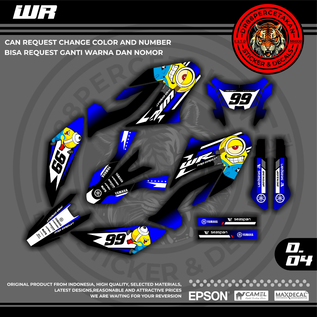 STICKER DECAL YAMAHA WR - STICKER WR 155 - DECAL WR - DECAL WR 155 - DECAL YAMAHA WR 155