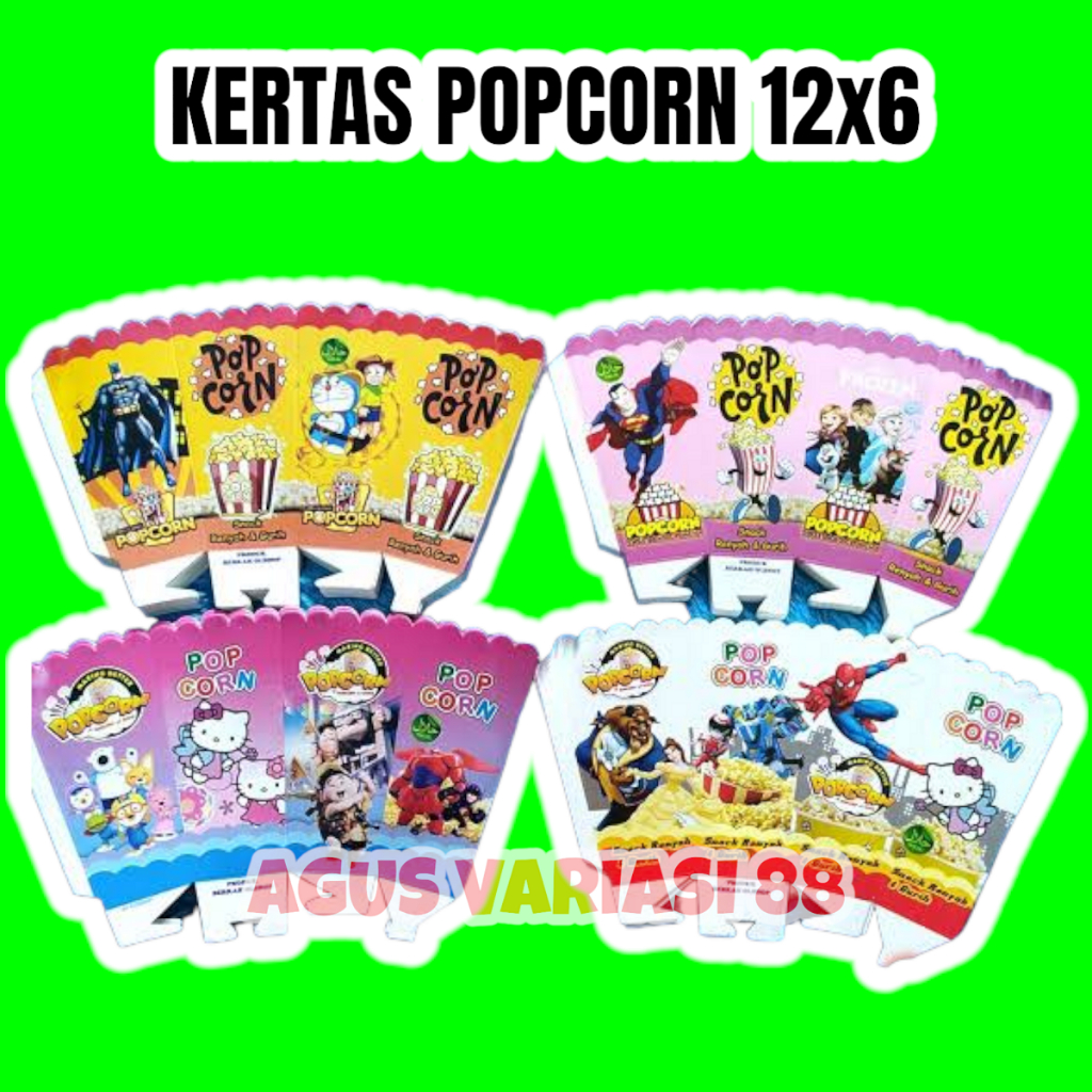 

kertas popcorn 12x6 cm / kotak popcorn murah 12x6 cm / pembungkus popcorn 12x6 cm/wadah popcorn 12x6 cm