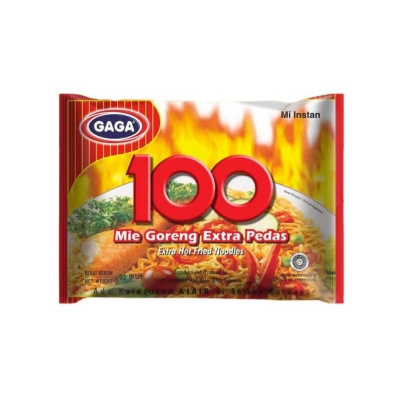 

gaga mie goreng 100 extra pedas goreng mie instan 92 gram 1 dus