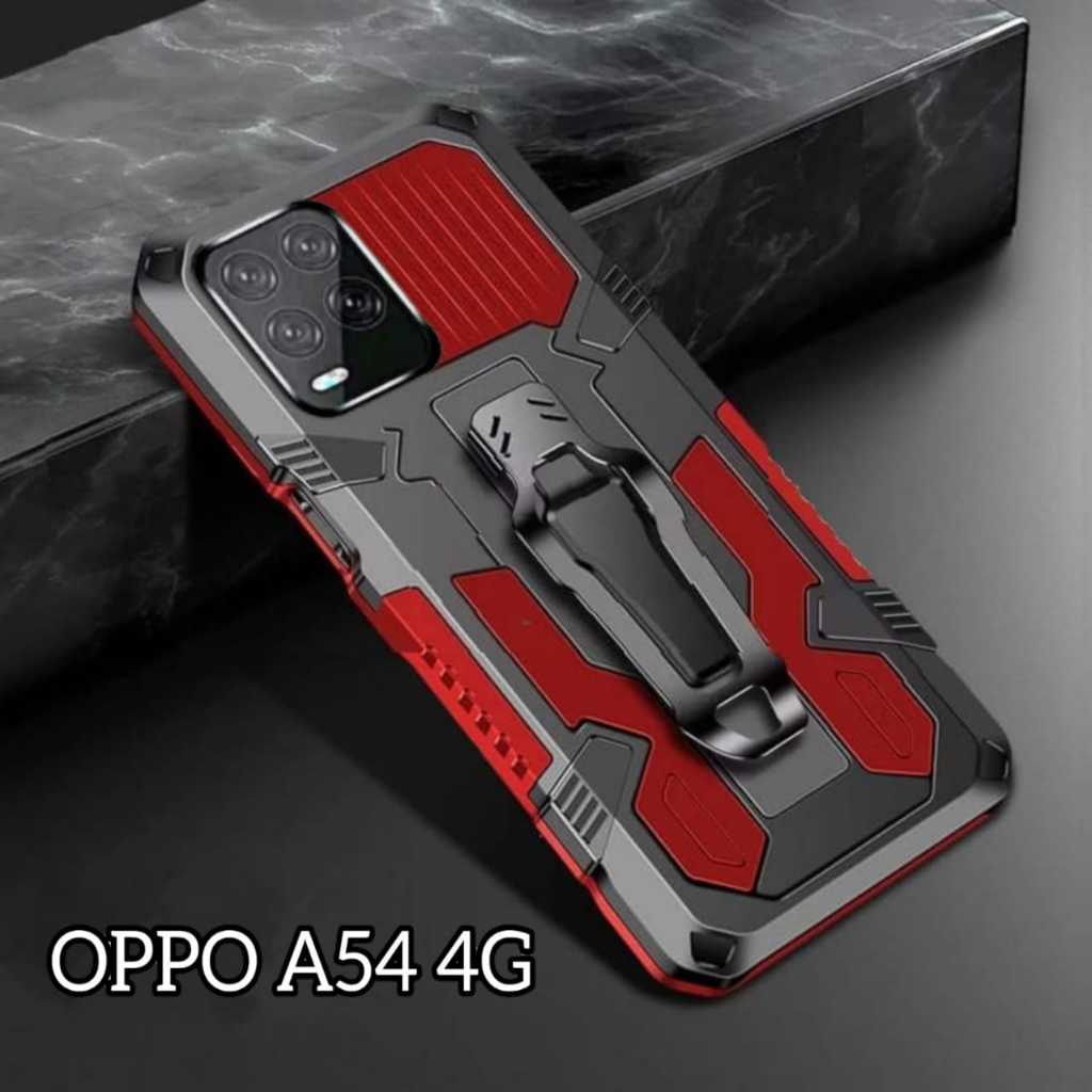 Casing HP OPPO A54 Hard Case Case Robot New Armor Belt Clip Case Kick Standing Cover