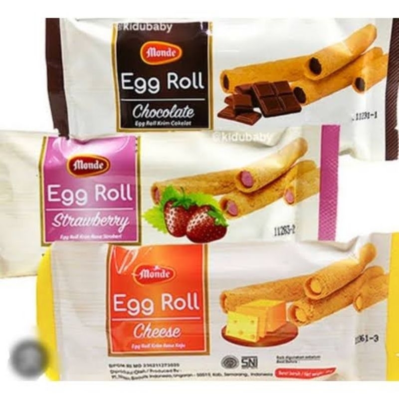 

ECER MONDE EGG ROLL CREAM STICK RASA STROBERY | COKELAT | KEJU NETTO 35 GR