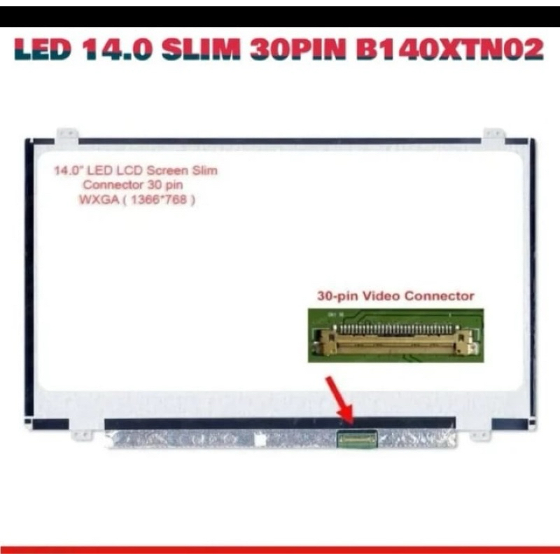 LED LCD Layar Laptop Asus X441 X441B X441BA X441S X441SA X441M Asus A450L A450LC 14 Inch Slim 30Pin