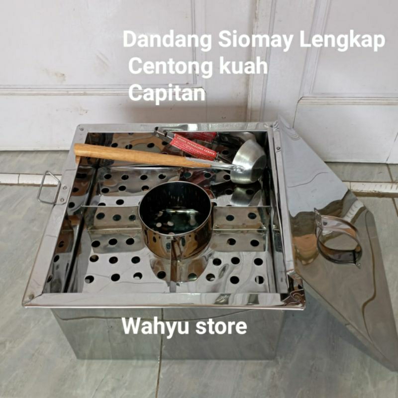 dandang siomay/panci pentol bakso/dandang pangsit wonton kotak stainless