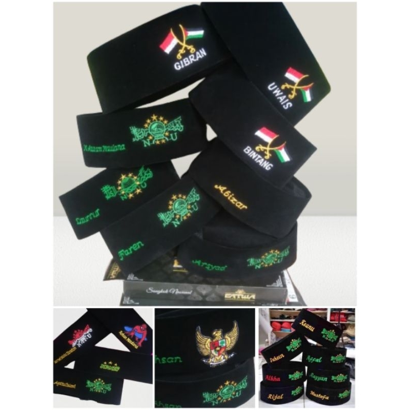 peci anak&dewasa  bordir nama bebas reques nama&logo apa saja