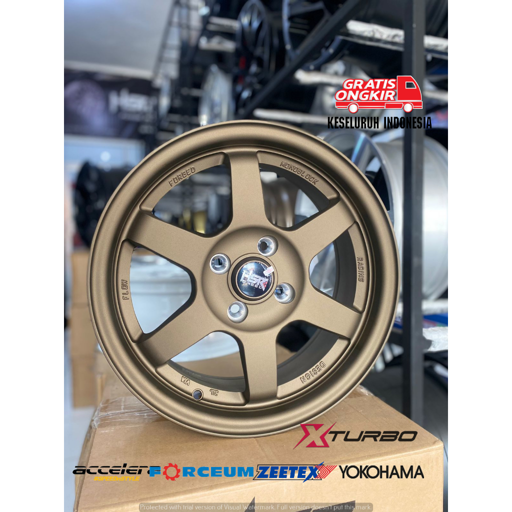 VELG MOBIL SINGLE PCD TOKYO HSR RING 15 LEBAR 6.5 HOLE 4 X 100 ET 40 BRONZE - MOBILIO MIRAGE MARCH C