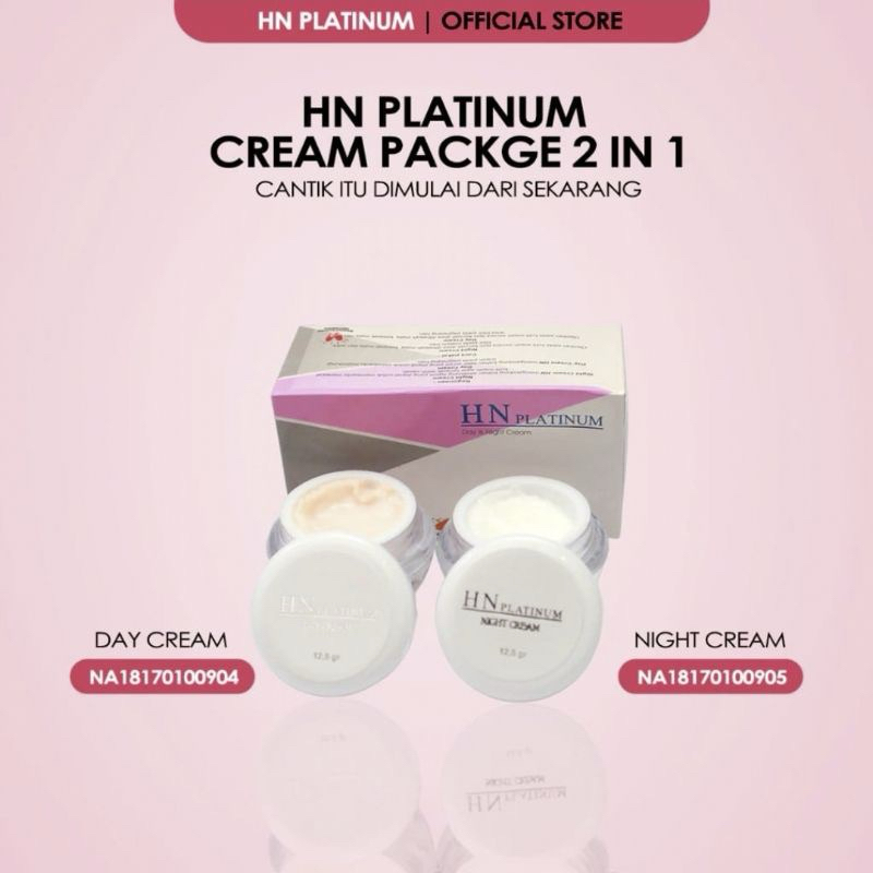 HN PLATINUM BPOM ISI 2 CREAM SIANG DAN MALAM JADI SATU BOX