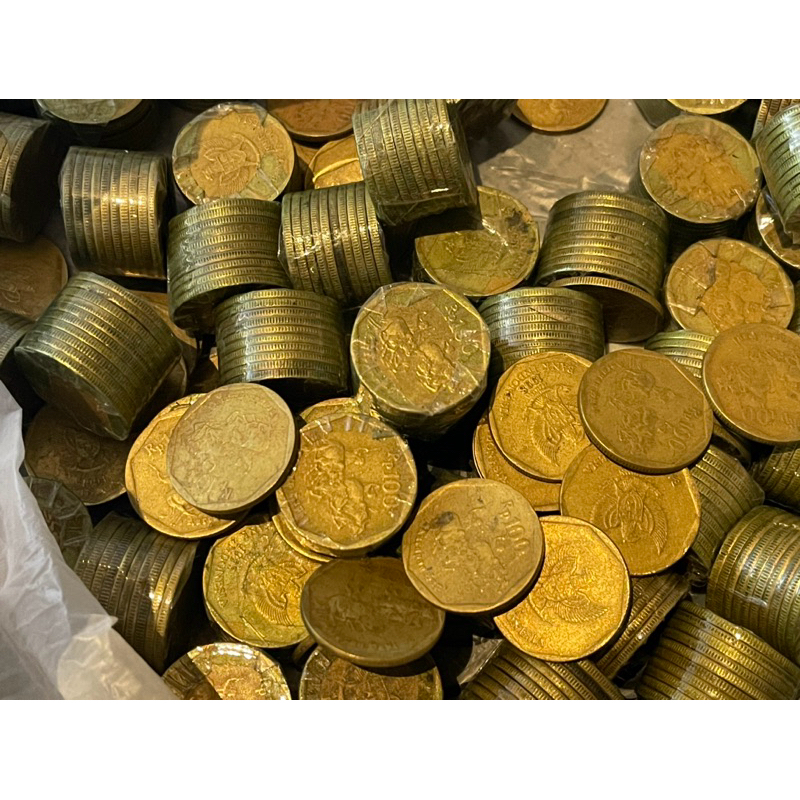 Uang Koin kuno Indonesia 100 Karapan Sapi Uang Antik