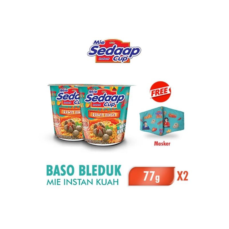 

mie sedap cup baso bleduk 27 g x 2 pcs