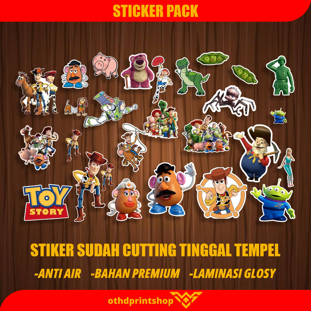 

Stiker Pack Stiker Toy Story Waterproof Anti Air isi 27 pcs sudah cutting tinggal tempel auto nyengir - othp print shop