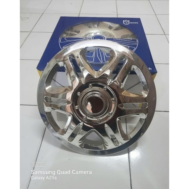 Wheel Dop Cover Velg Standar Kaleng Dop Roda Ring 12 Ring 13 Ring 14 Warna Chrome ( Harga Set 4Pc )