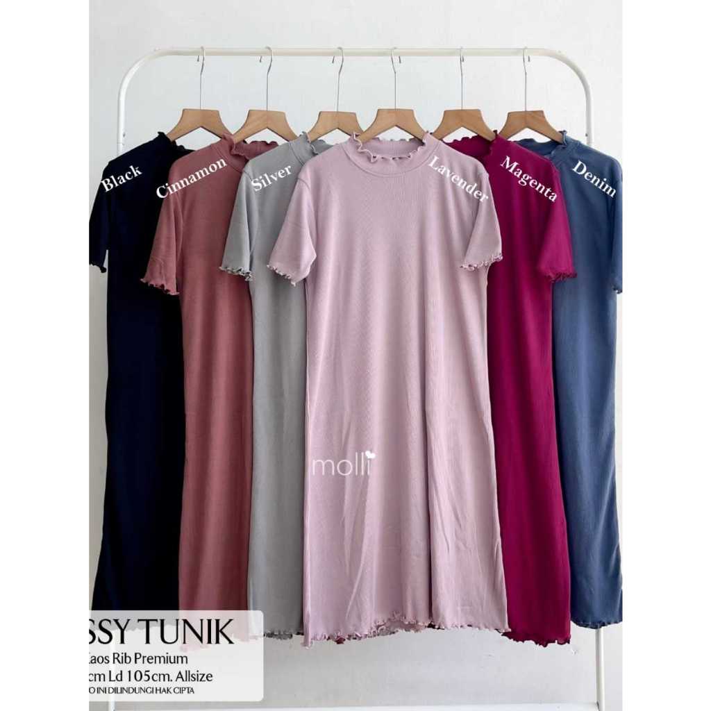 Cassy Tunik Kaos Rib Premium