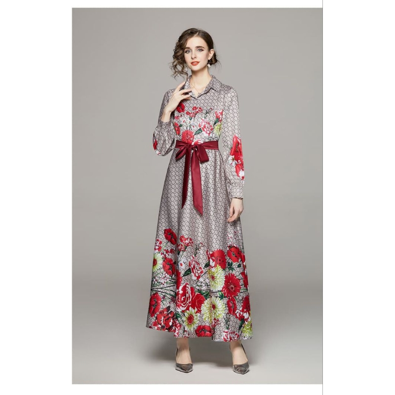 TikaZyka - Gamis Premium Katun Bangkok Motif Bunga