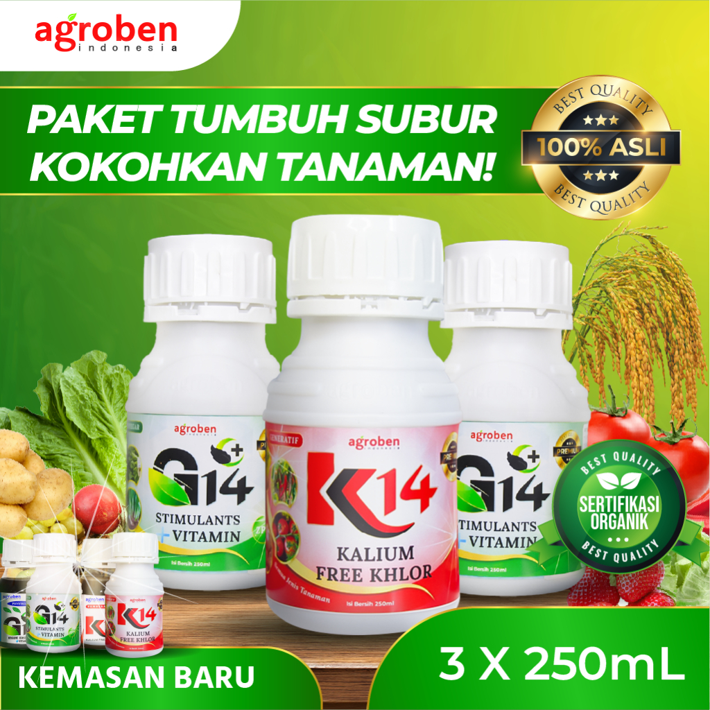 (Official) G14 atau K14 Pupuk Organik Cair (Paket 3 Botol)