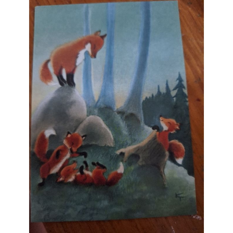 

kartu pos hewan rubah/ fox animal postcard