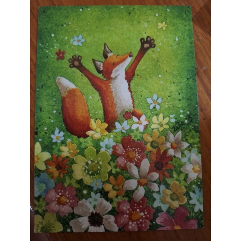 

kartu pos hewan rubah/ fox animal postcard